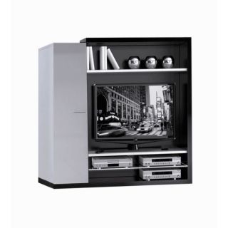 LEFTY Meuble TV plasma laqué noir et blanc   Achat / Vente MEUBLE TV