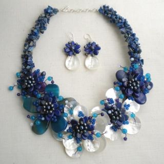 Blue Floral Jewelry Set (5 8 mm) (Thailand) Today $108.99