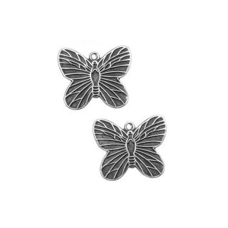 Beadaholique Antiqued Silver Plated Butterfly Charms 16mm (Set of 2