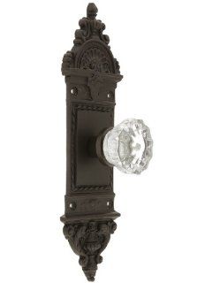 Solid Brass European Style Door Set With Fluted Crystal Knobs Dummy