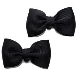 Absolutely Audrey Black Grosgrain Bow Shoe Clips