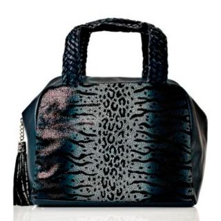 Coco Navy Leather Animal Print Bowler Bag Today $112.99