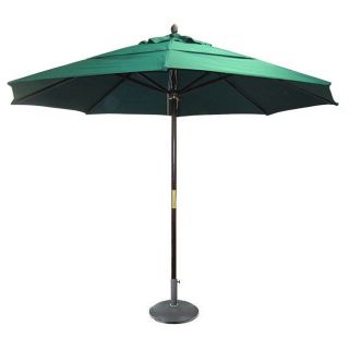 Hunter Green Olefin Dark Hard Wood 11 foot Market Umbrella With Stand