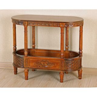 Hand carved Two tier Six leg Oval Table