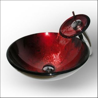 Vigo Ruby Red Vessel Sink and Matching Waterfall Faucet Today $271.20
