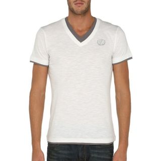 TRAXX T Shirt Homme Blanc, prune et gris Blanc, prune et gris