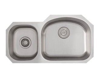 32 Inch Stainless Steel Undermount 40/60 Double D bowl Offset Kitchen