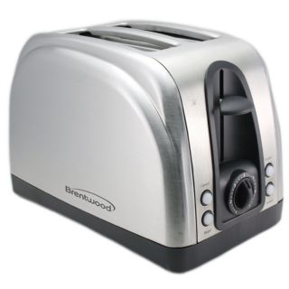 Brentwood TS 225S Stainless Steel 2 slice Toaster