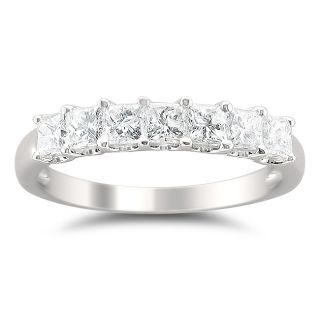 Miadora 10k White Gold 1/6ct TDW Black Diamond Semi eternity Ring