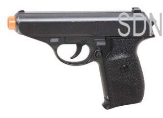 Pistol Gun Metal Shell, PPK Style, 6 long, 180 FPS