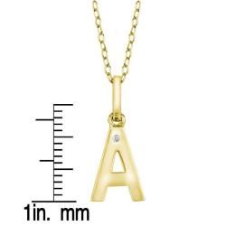 Gold over Silver Diamond Accent Initial Necklace
