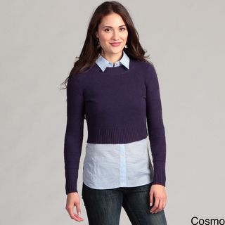 Cullen Womens Cashmere Cropped Long Sleeve Sweater