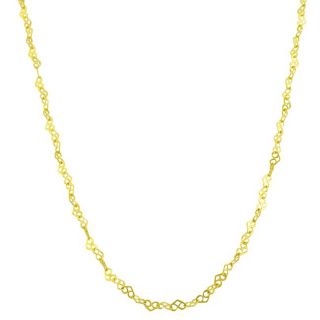 14k Yellow Gold 20 inch Spiral Heart Link Necklace