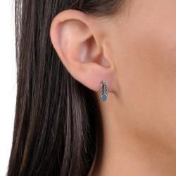 Tressa Sterling Silver Genuine Turquoise Indian Feather Stud Earrings