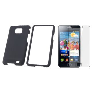 Black Case/ LCD Screen Protector for Samsung i9100 Galaxy