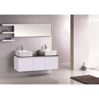 Meuble double vasque B083 Blanc       Le meuble de salle de bains