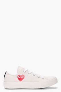 Comme Des Garçons Play  Low top Cream Canvas Converse Sneakers for women