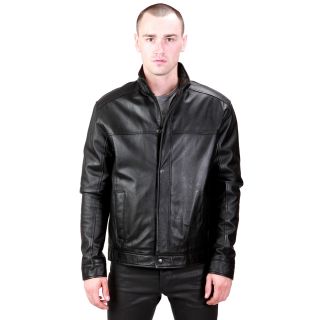 Ramonti Mens Stand Up Collar Black Leather Jacket $108.99   $234.99 3