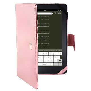 Pink Faux leather Magnetic flap Folding Case for  Kindle Fire