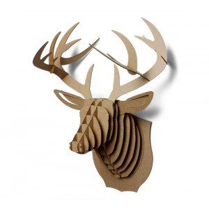 Bucky The Deer Recycled Cardboard Sculpture Brown Medium