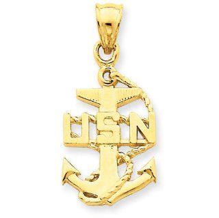 14k United States Navy Anchor Pendant Jewelry