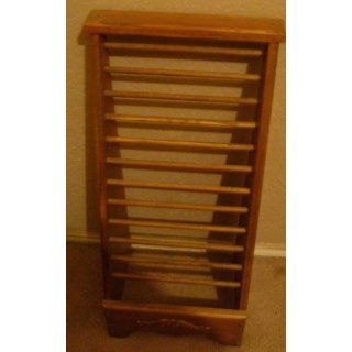 Vintage Style Handcrafted Oak Magazine Rack Holder with