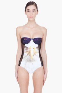 We Are Handsome Purple Eagle print Guardian One Piece for women