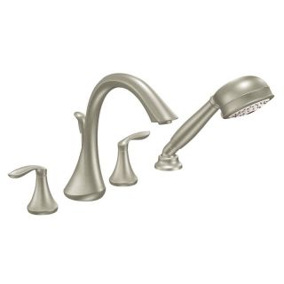 Moen Brushed Nickel Double handle High Arc Roman Tub Faucet Includes