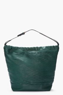 Marni Green Perforated Leather Tote for women