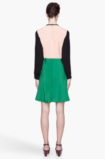 Marni Edition Green Colorblocked Crystal Embroidered Dress for women