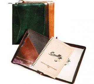 Scully Leather Zip Planner & Letter Pad Italian Leather