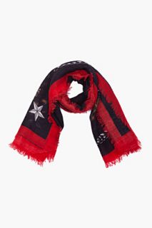 Givenchy Black & Red Rottweiler Scarf for women
