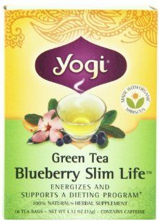 Yogi Green Tea Blueberry Slim Life, Herbal Tea Supplement, 16 Count