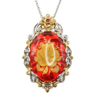 Michael Valitutti Two Tone Carved Amber Pendant Today $119.99