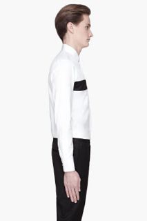 Neil Barrett White Paneled Tuxedo Shirt for men