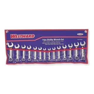 Westward 4YR24 Combo Wrench Set, 3/8 3/4 in, 10 19mm, 14Pc