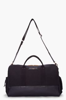 Want Les Essentiels De La Vie Black Leather Trimmed Dulles Sports Bag for men