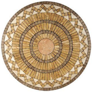25 Travertine Stone Medallion Mosaic Wall Floor Art   Capella