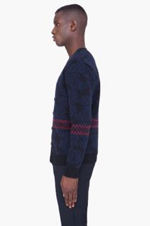 Marc Jacobs Navy Wool Angora Knit Cardigan for men