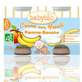 Babybio Crème aux Fruits Pomme Banane 2x130g   Achat / Vente DESSERT