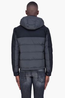 Moncler Black Hooded Wool Panel Egide Jacket for men