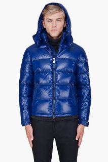 Moncler Blue Padded Hooded Maya Jacket for men