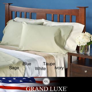Grand Luxe Egyptian Cotton Sateen 300 Thread Count Solid Deep Pocket