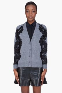 Lanvin Grey Lace detailed Cardigan for women
