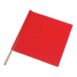 Approved Vendor 03 229 3424 Handheld Warning Flag, Red, 18 x 18 In