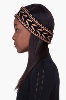 Rag & Bone Bronze Knit Metallic Lisbeth Headband for women