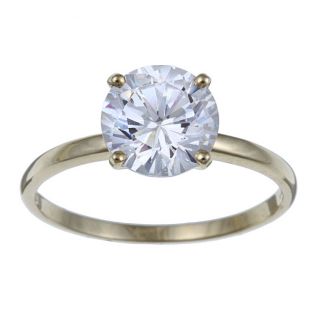 Ultimate CZ 10k Yellow Gold Cubic Zirconia Solitaire Ring MSRP $582