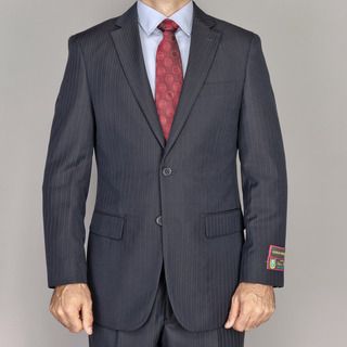 Giorgio Fiorelli Mens Black Stripe 2 button Suit