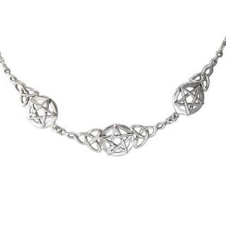 Triple Pentacle Celtic Knot Triquetra Pentagram Sterling