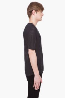 T By Alexander Wang Black Silk Blend Slub T shirt for men